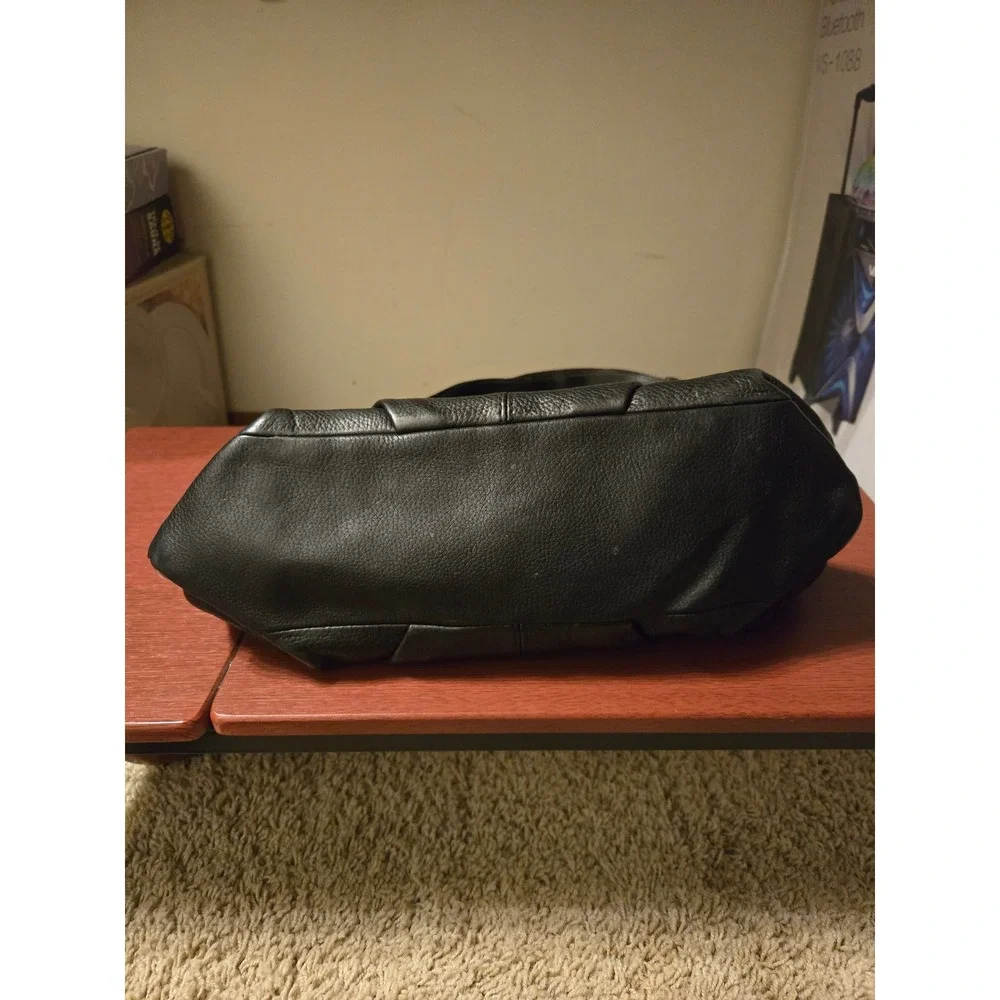 Coach Ergo Black‎ Pebbled Leather Hobo Shoulder Bag 12248 Contrast Stitching